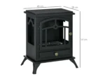 HOMCOM Ethanol Kamin Stahl 45L x 28B x 54H cm Schwarz – Bild 3