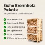 Palette kammergetrocknetes gespalten Eiche Brennholz 33cm – Bild 2