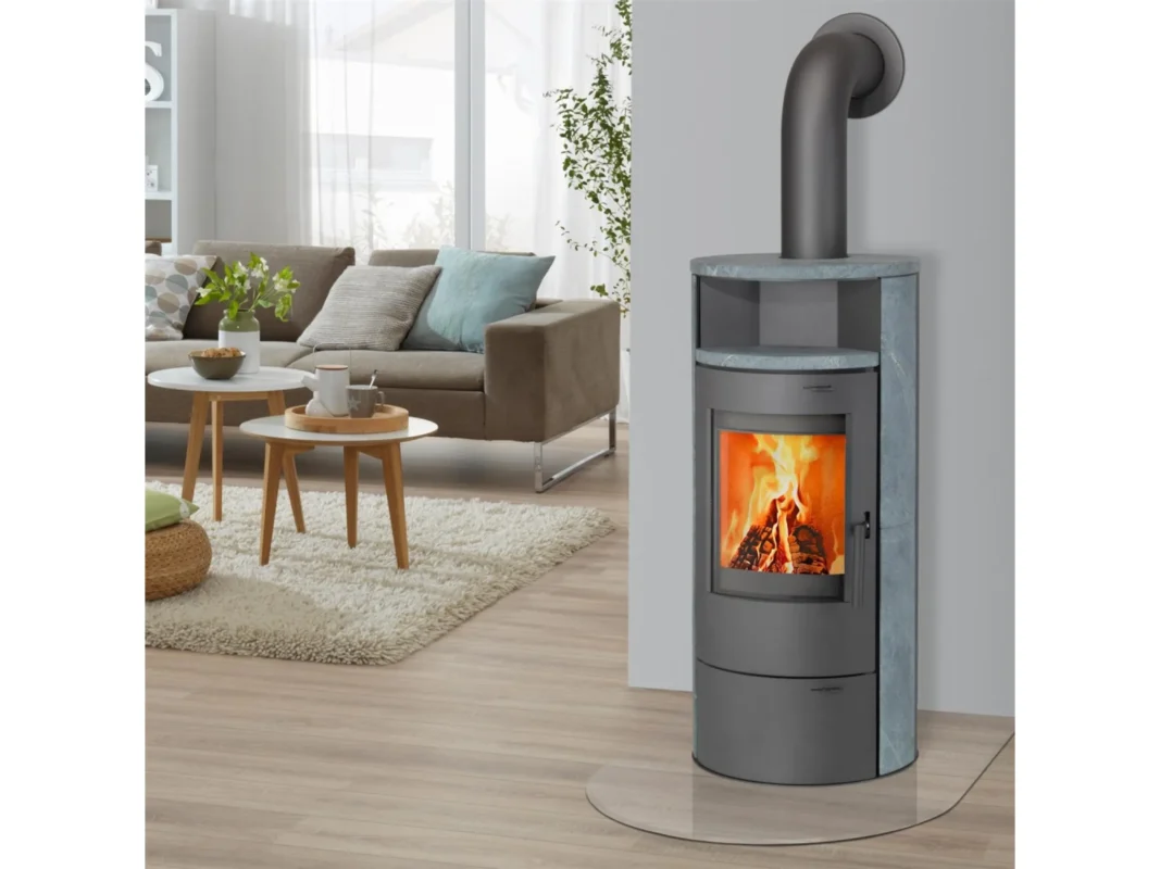 Thermia Thermia Kamin-Ofen München V3 Guss-Grau Speck-Stein Automatik