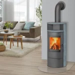 Thermia Thermia Kamin-Ofen München V3 Guss-Grau Speck-Stein Automatik