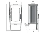 Plamen Gusskaminofen Gala Grau und 8 kW – Bild 2