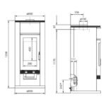 Kaminofen Wodtke Momo water+ 8 kW Wasserführend Speckstein