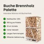 Palette kammergetrocknetes gespalten Buche Brennholz 33cm – Bild 2