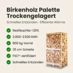Palette Kammergetrocknetes gespalten Buchen Brennholz 25 cm – Bild 2
