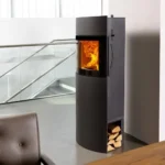 Kaminofen AUSTROFLAMM Fynn Xtra 2.0, raumluftunabhängig (6 kW) - Stahlverkleidung; mit Keramikfront unten; Rauchquarz