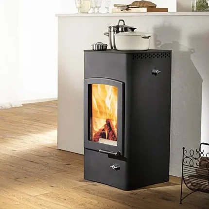Kaminofen AUSTROFLAMM Lucy Cook, raumluftunabhängig (6 kW) - Rauchrohranschluss hinten