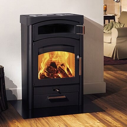 Kaminofen AUSTROFLAMM Pallas Back (9 kW) - Preis auf Anfrage - Keramikverkleidung erde