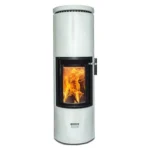 Kaminofen CERA Design Solitherm mit Thermotte, raumluftunabhängig (6 kW) - raumluftabhängig, Thermotteverkleidung Natur, Anschluss hinten