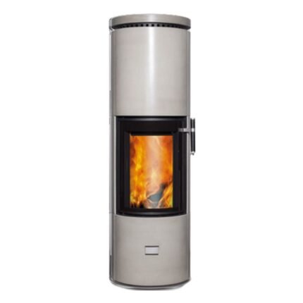 Kaminofen CERA Design Solitherm mit Thermotte, raumluftunabhängig (6 kW) - raumluftabhängig, Thermotteverkleidung Natur, Anschluss hinten