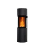 Kaminofen CERA Design Prego X (6 kW) - Front-Verglasung (Schwenktür) - raumluftabhängig, Schwarz, Glaskeramik, Thermotte Schwarz
