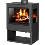 Victoria Panorama-Kaminofen Modena Vision Schwarz mit 10,17kW