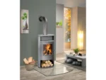 Justus Kaminofen Island Aqua Speckstein-Verkleidung Gussgrau 10 kW – Bild 3
