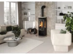 Justus Kaminofen Mino Trios 2.0 Stahl Schwarz mit Abdeckplatte Grau 5 kW – Bild 2