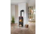 Justus Kaminofen Mino Trios 2.0 Stahl Schwarz Abdeckplatte Bordeaux 5 kW – Bild 2