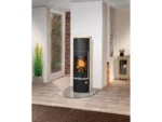 Justus Kaminofen Faro W+ 2.0 Stahl Schwarz mit Sandstein Holzoptik 7 kW – Bild 2
