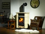 Wamsler Montafon Kaminofen Keramik Creme 7 kW – Bild 2