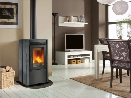 La Nordica Ester Kaminofen Naturstein Schwarz 8,2 kW mit Automatik