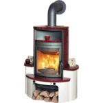 Hark Avenso GT ECOplus Kaminofen Ofenkacheln Bordeauxrot 6 kW mit Automatik
