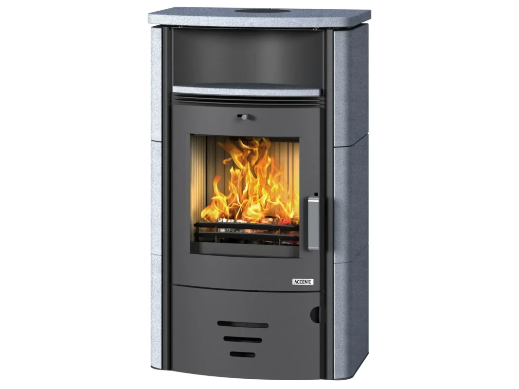 Accente Kaminofen Naturstein Granit Anthrazit 6 kW mit Automatik