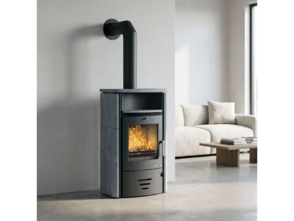 Accente Kaminofen Naturstein Granit Anthrazit 6 kW mit Automatik
