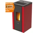 PEGASO Pelletofen Vera Stahl Bordeaux 7 kW mit Automatik