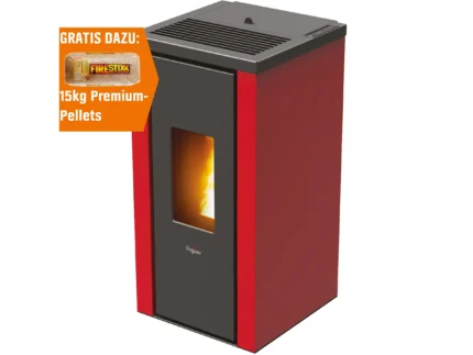 PEGASO Pelletofen Vera Stahl Bordeaux 7 kW mit Automatik