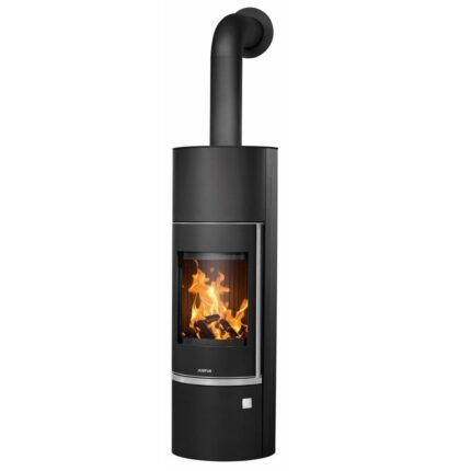 Wasserführender Kaminofen JUSTUS Faro Aqua 2.0 (8,5 kW) - Abdeckplatte Stahl Schwarz; Korpus Schwarz