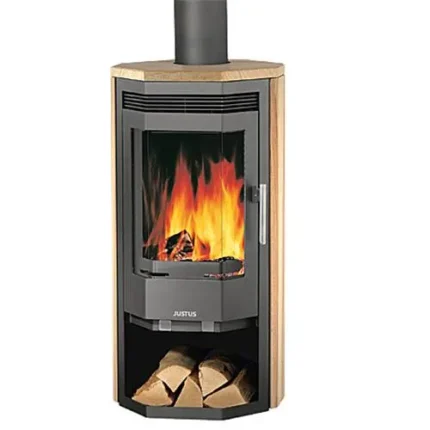 Kaminofen JUSTUS Usedom 7 (7 kW) - Verkleidung Speckstein; Korpus Gussgrau