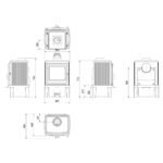 Kaminofen Kratki Koza K11 Drewno (6 kW) - Front-Verglasung (Schwenktür) - mit Türfeder (selbstschließend)