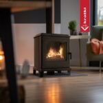 Kaminofen Kratki Koza K11 (6 kW) - Front-Verglasung (Schwenktür) - mit Türfeder (selbstschließend)