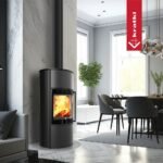 Kaminofen Kratki Bjorn Hoch mit selbstschließender Tür (10 kW) - Weiß
