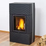 Wasserführender Guss-Kaminofen Leda Fondia (13 kW) - Schwarz lackiert