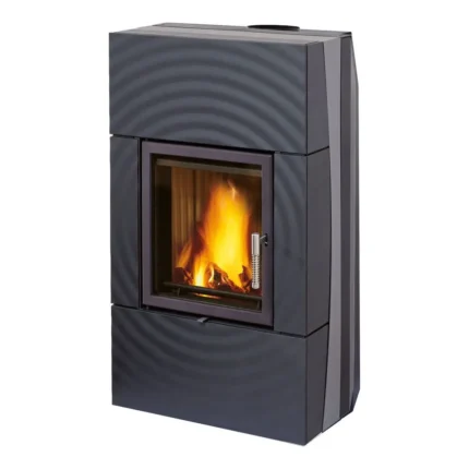 Wasserführender Guss-Kaminofen Leda Fondia (13 kW) - Schwarz lackiert