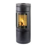 Guss-Kaminofen LEDA NOVIA (6 kW) - kantige Guss-Deckplatte, NOVIA CL; Schwarz; Hochversion; glatte Frontflächen inkl. LT3