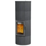 Kaminofen Lotus Maestro 2 (6 kW) - Speckstein Indian Night, Anschluss oben, Grau
