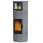 Kaminofen Lotus Maestro 2 (6 kW) - Speckstein Indian Night, Anschluss oben, Grau