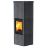Kaminofen Lotus QM40 (6 kW) - Classic Edelstahl, Speckstein Indian Night