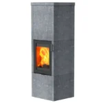 Kaminofen Lotus QM40 (6 kW) - Classic Edelstahl, Speckstein Indian Night – Bild 2