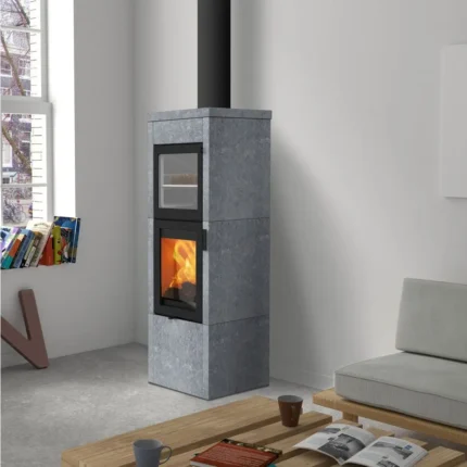 Kaminofen Lotus QM40 mit Warmhaltefach (6 kW) - Classic, Speckstein