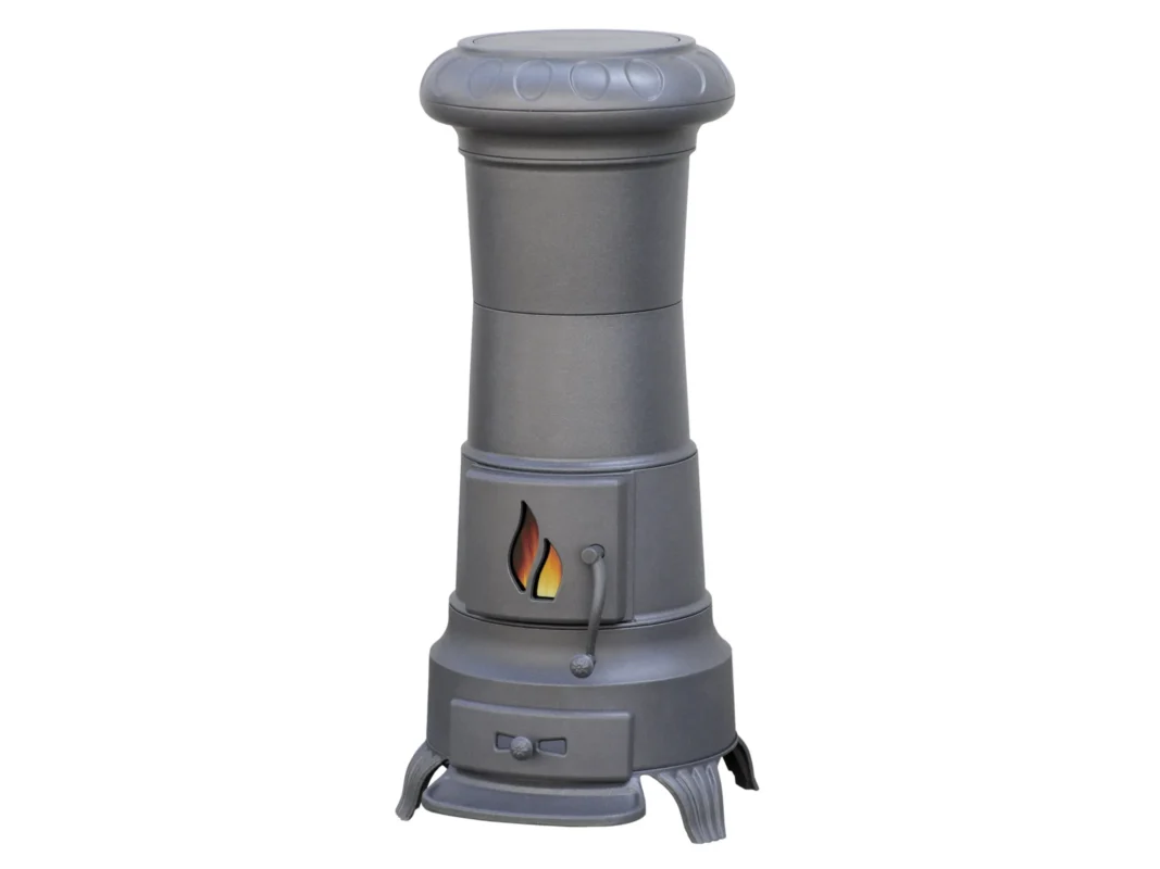 Plamen Gusskaminofen Julia Gussgrau mit Herdplatte 8kW