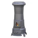 Plamen Gusskaminofen Julia Gussgrau mit Herdplatte 8kW