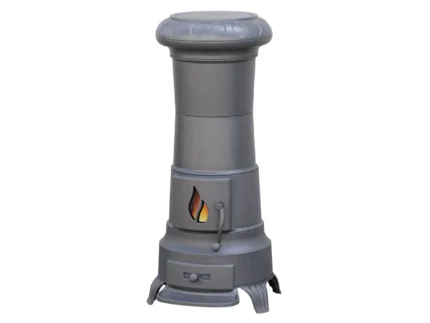 Plamen Gusskaminofen Julia Gussgrau mit Herdplatte 8kW