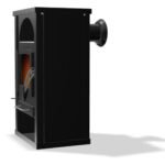 Kaminofen Rika ALPHA lI (7 kW) - Stahl Schwarz, Anschluss hinten – Bild 2