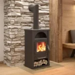 Kaminofen Rika ALPHA lI (7 kW) - Stahl Schwarz, Anschluss hinten – Bild 3