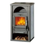 Kaminofen Rika ALPHA lI (7 kW) - Stahl Schwarz, Anschluss hinten – Bild 4