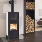Kaminofen Rika BACK (8 kW) - Dekorglas Schwarz, Anschluss oben – Bild 2
