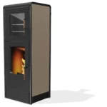 Kaminofen Rika BACK (8 kW) - Dekorglas Schwarz, Anschluss oben