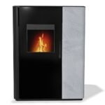 Rika Kombiofen Pellet und Scheitholz INDUO III (10 kW) - Stein Weiß, hinten – Bild 2