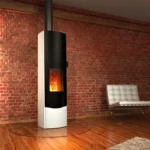 Kaminofen Tonwerk T-Sky 2,6 kW - Rauchrohrabgang oben, Beige unpoliert, Seitenplatten, Sockelblende, Deckel – Bild 3