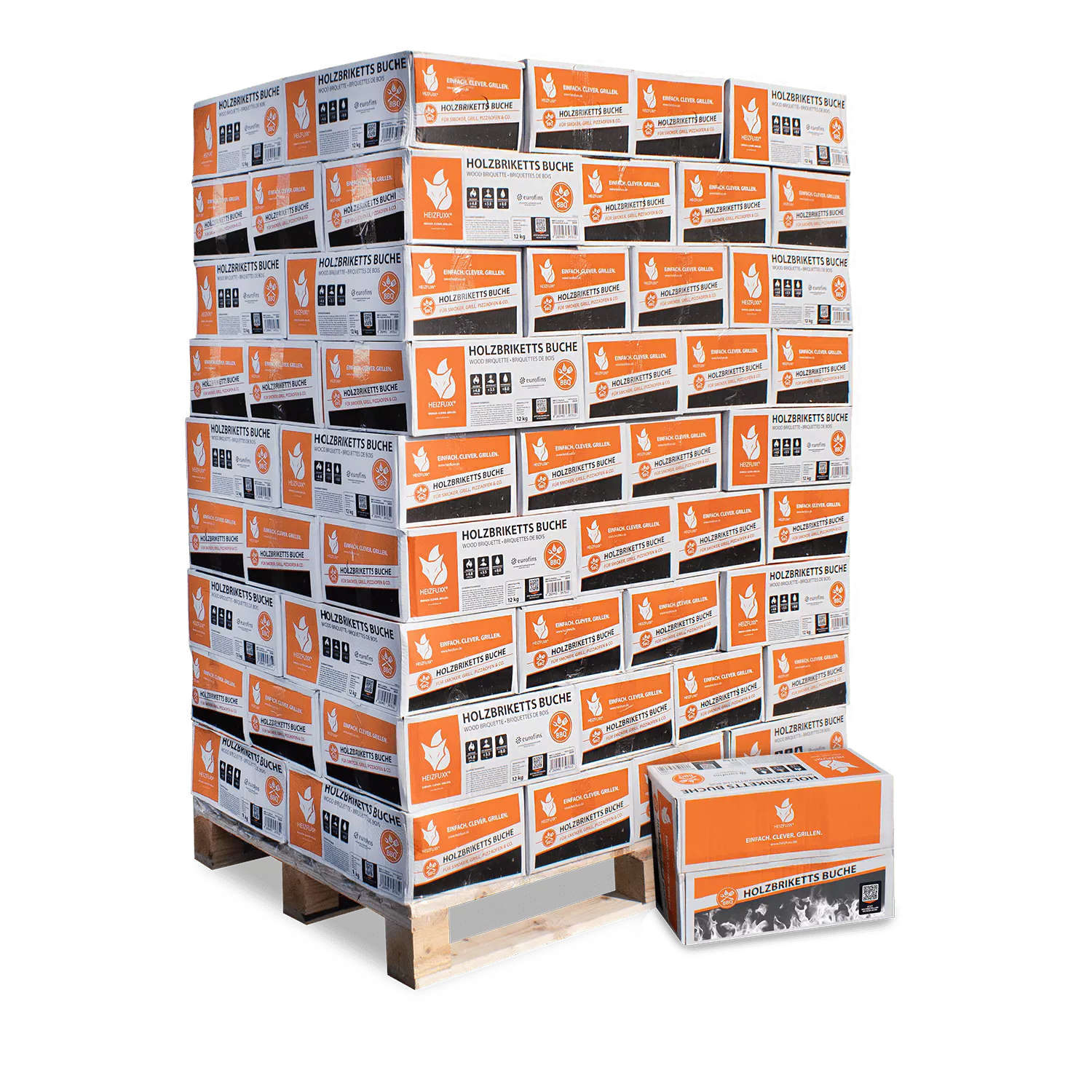 BNK12_Holzbriketts-Buche-12kg-81er-Palette-Verpackung Buchen Nestro Briketts – 12 kg Box – Palette 81× (972 kg)